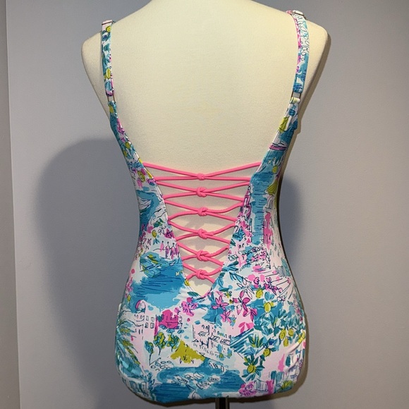 ☀️Lilly Pulitzer Isle Lattice Swimsuit size 10 - Picture 3 of 4